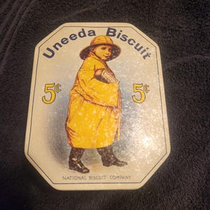 1980s Bristolware Uneeda Biscuit collectible tin