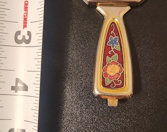 Specchietto pieghevole in miniatura cloisonné a forma di colibrì