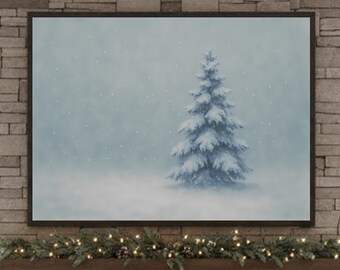 Snowy Pine Tree Winter Wonderland Print: Cozy Christmas Wall Art (Digital Download)