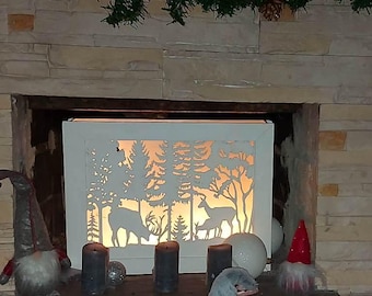 Woodland Deer Shadowbox: Laser-Cut Forest Scene with Backlight