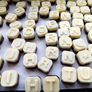 Carta de chocolates belgas de lujo hechos a mano con productos de abeja en chocolate con polen, pan de abeja, arándanos y dulces. Un regalo ideal para una merienda.