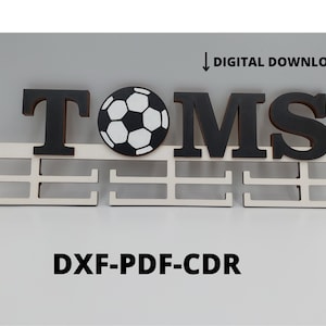 Cabide de medalha 3D exclusivo: Design de nome personalizado para meninas, meninos, mulheres e homens - Padrões de silhueta para entusiastas de esportes