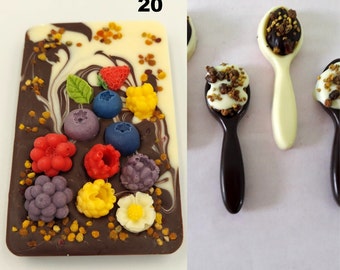 Golosinas de chocolate con polen de abeja/Chocolate artesanal con productos de abejas/Chocolate enriquecido con polen de abeja/Chocolate artesanal/Barras de chocolate