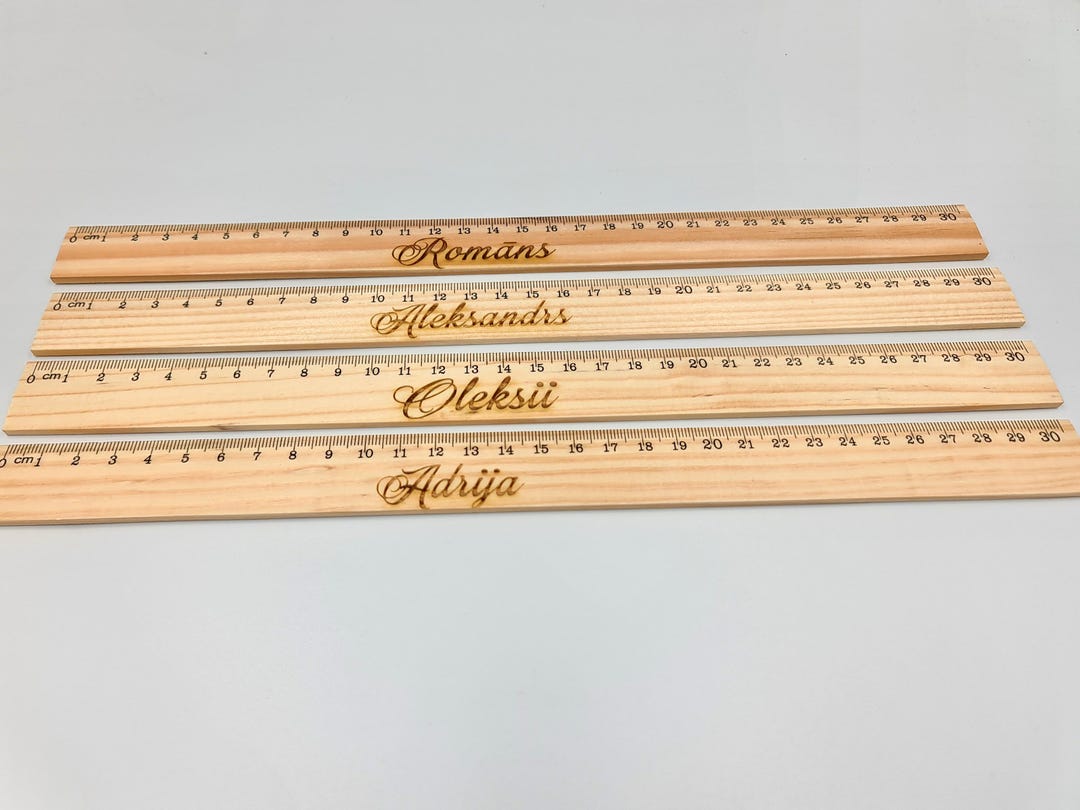 Personalized Wood Ruler - 30cm Laser Engraved, Back to School Gift - Etsy