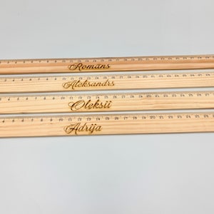 Personalized Wooden Ruler – 30cm Laser Engraved School Supply with Name – Custom Back to School Gift for Kids or Teachers