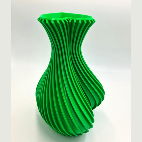 3D Printed Spiral Vase, Modern PLA Flower, Contemporary Minimalist Decor