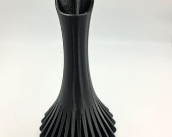 Modern Black 3D Printed Vase – Geometric Decorative Vase for Home or Office
