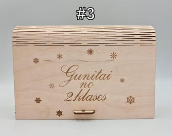 Personalized Wooden Memory Book, Custom Engraved Teacher Appreciation, Graduation Keepsake