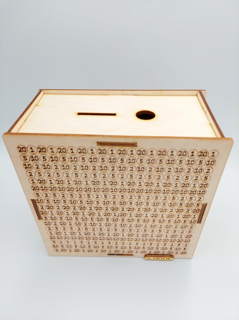 Money Box/Coin Bank 1000,2000,3000/Piggy Bank/Savings Box/Wooden Money Box/Engraved Money Box/Unique Money Box/Creative Coin Bank