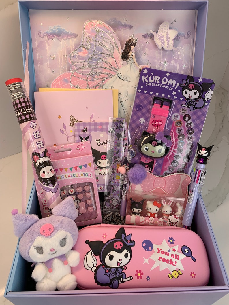 Kawaii Purple Student Stationery Bundle Back to School Office Supply