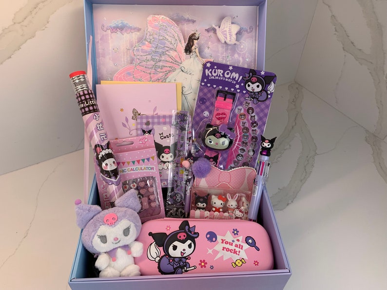 Kawaii Purple Student Stationery Bundle Back to School Office Supply