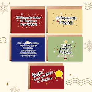 Filippijnse kerstkaarten | Filipijnen wenskaart (set van 5 enveloppen inbegrepen) GRATIS BEZORGING