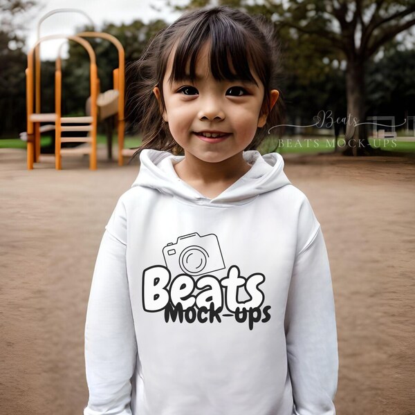 Rabbit Skins 3326 White Toddler Hoodie Sweatshirt Mockup, Hooded Sweater, Outdoors Playground, Back To School, Play Group, Recess Preschool