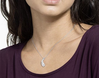 Nice Necklace - White Swarovski Crystal Pendant - Rhodium Plated Elegance and Timeless Beauty - Luxury Women's Accessory