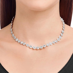 Angelic Necklace - Silver Crystal Pendant - Timeless Beauty with Rhodium Elegance - Luxury Women&#39;s Accessory