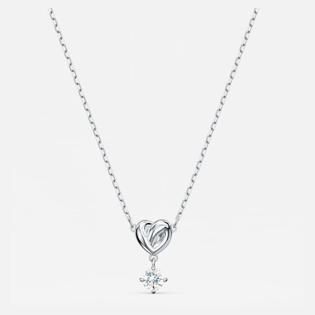 【SWAROVSKI】ハート型ネックレス Lifelong Heart pendant Lifelong Heart Pendant, Silver -tone Plated- Elegant White
