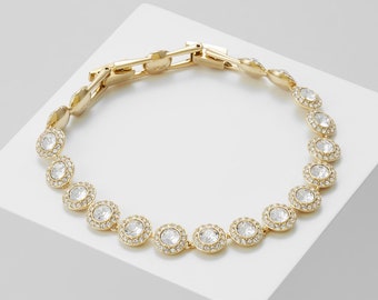 Angelic Bracelet- Gold Crystal Pendant - Timeless Beauty with Rhodium Elegance - Luxury Women's Accessory