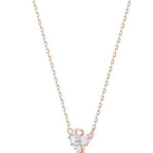 Magic Angel Necklace White Crystal Pendant Rose Gold-Tone Enchantment Women's Luxury Jewelry zdjęcie 3