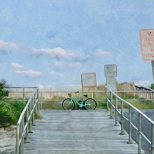 Sea Isle City NJ Photography Digital Download, New Jersey Beach, Jersey Shore art, SIC, Beach Watercolor, Boardwalk, NJ Coastal Painting,