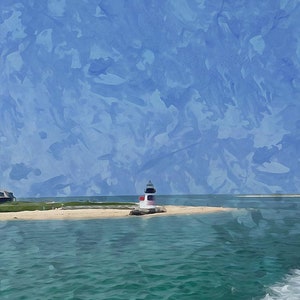 Nantucket Photography Digital Download, Brant Point Lighthouse, Nantucket Ferry, ACK, Nantucket Watercolor, Art Print, Lighthouse Painting