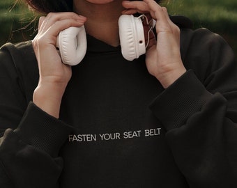 Hoodie Stickerei "fasten your seat belt" Pullover für Reisende