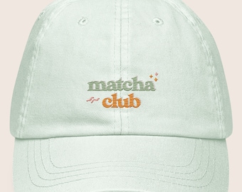 Pastel Baseball Cap mit Stickerei "Matcha Club"