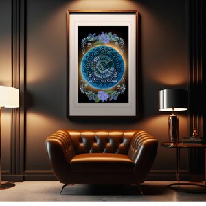 Bolvormige muurkunst | Digitale kunst | Afdrukbare directe download | Kunstzinnige kunst | Bloem kunst aan de muur | Kunst aan de muur decor | Muurkunst voor slaapkamer |