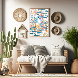 Dolphin Wall Art | Dolphin Art | Digital Art | Printable Instant Download | Dolphin Gifts | Dolphin Print | Dolphin Painting | Dolphin Decor
