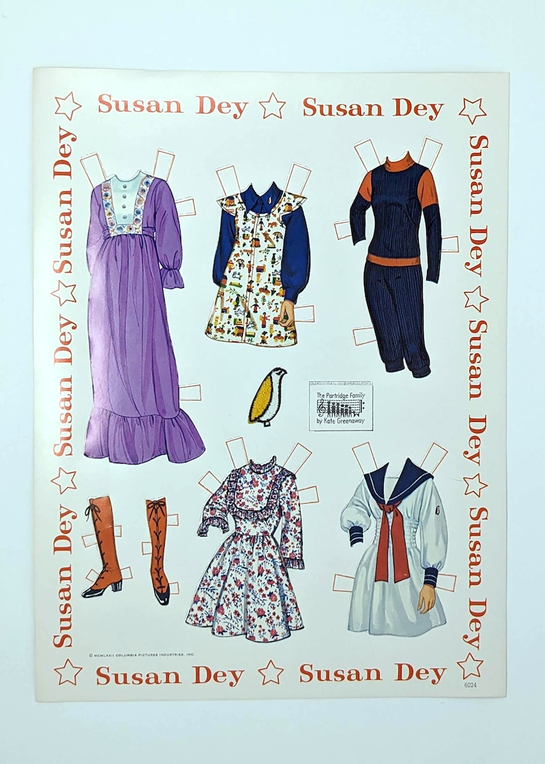 1972 Susan Dey as Laurie the Partridge Family Paper Dolls UNCUT in ...
