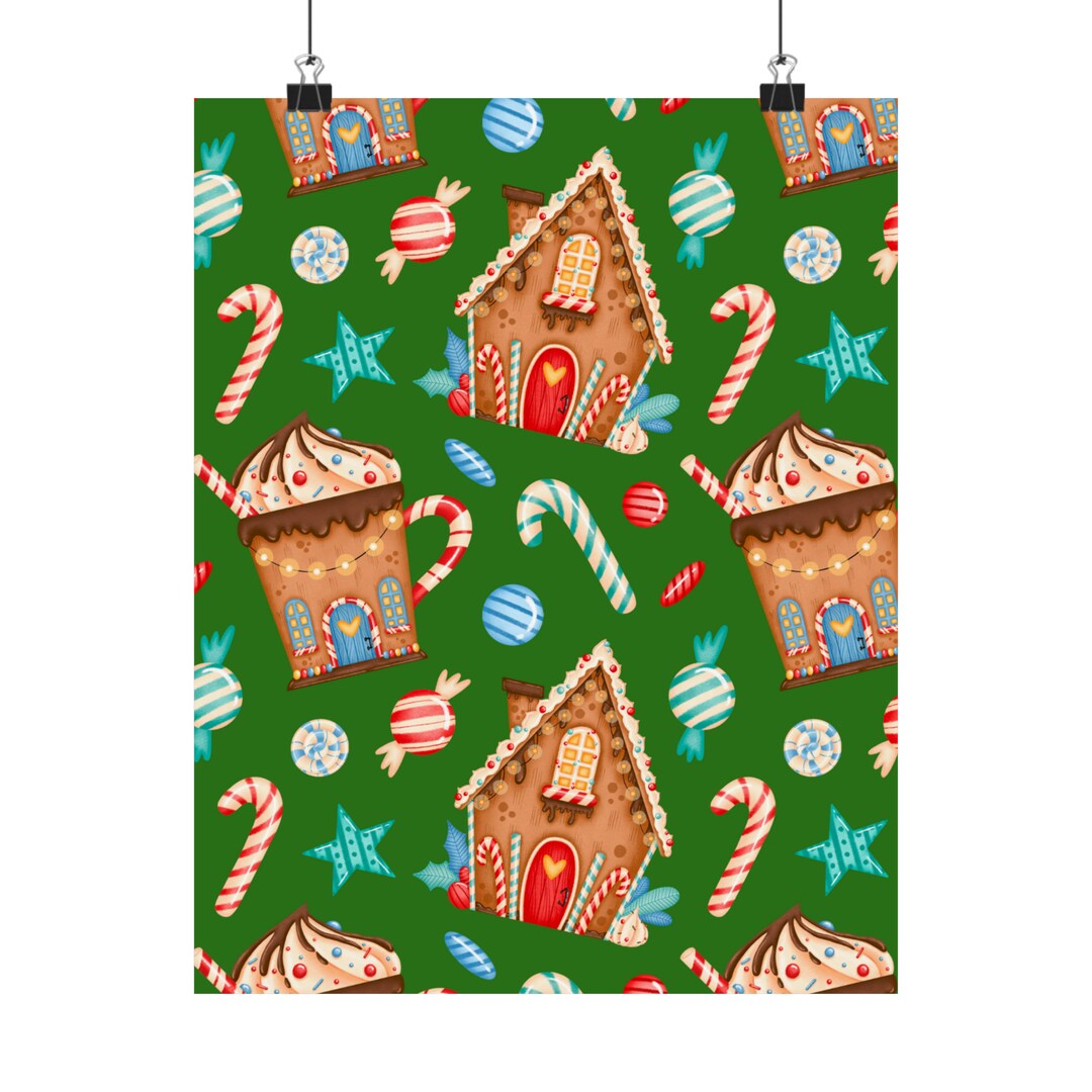 Candy Cane Print Peppermint Candy Christmas Print Etsy UK