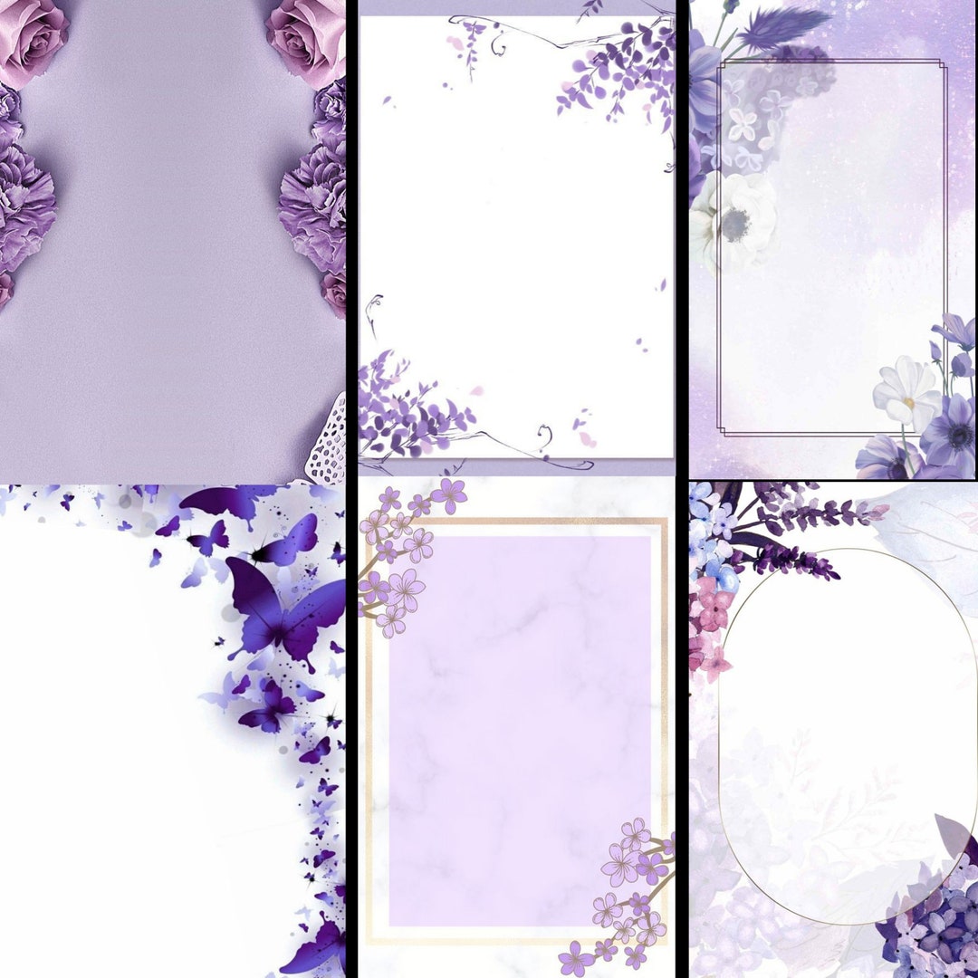 6 Lavender/ Purple Aesthetic Printable Pages for Journals and - Etsy