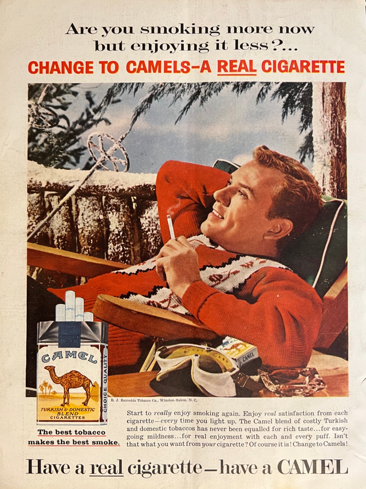 Vintage cigarette and alcohol ads