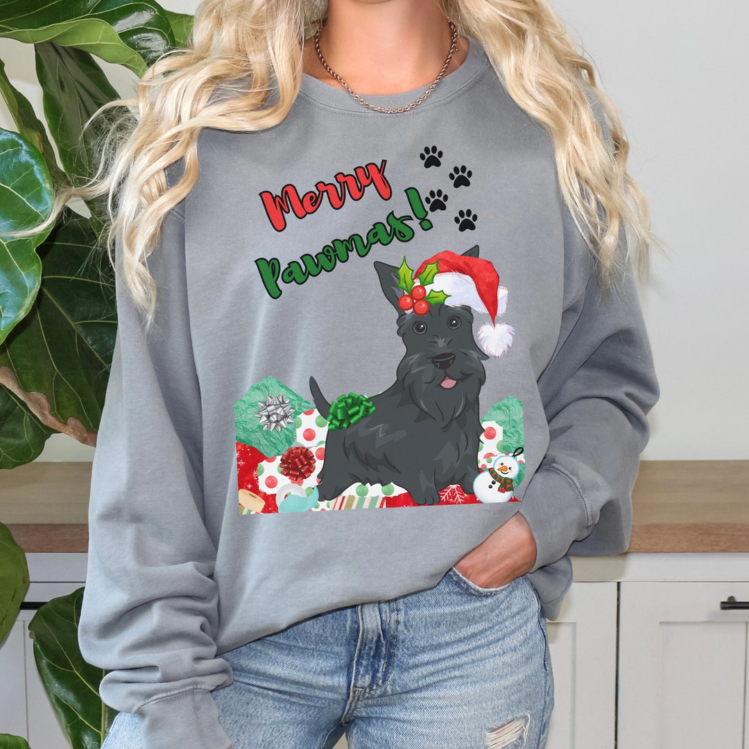 Scottish Terrier Christmas Sweatshirt, Dog Owner Christmas Gift, Dog