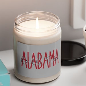 Alabama Scented Soy Candle, 9oz, 5 scents, AL GIFT, ALABAMA candle, Roll tide, Alabama home decor, trendy home decor