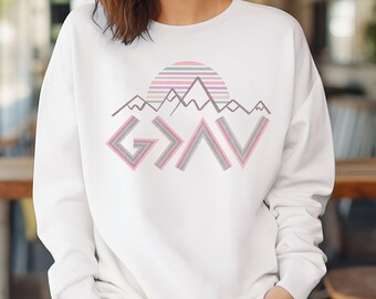 Gott ist größer als die Höhen und Tiefen Komfortfarben Unisex Stückgefärbtes Sweatshirt, Weihnachtsgeschenk, religiöses Shirt, Gott ist groß