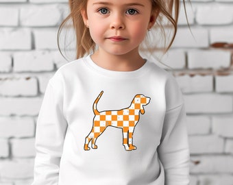 TODDLER TENNESSEE VOLS Long Sleeve Tee, checkerboard Smokey shirt, Toddler Tennessee Vols shirt, Rocky top toddler