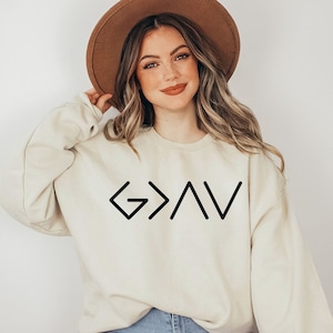 GOD IS GREATER Unisex Heavy Crewneck Sweatshirt, Religious sweatshirt, christian sweatershirt, christmas gift, womens gift, god shirt