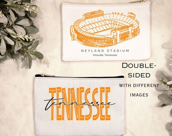 TENNESSEE Dubbelzijdig accessoirezakje, Neyland Stadium tas, Dames make-up tas, Vols cadeau, Rocky Top dames cadeau, Vols make-up tas