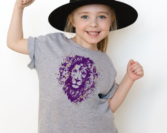 Lions Youth Bella Canvas Tee-shirt à manches courtes, chemise lions pour enfants