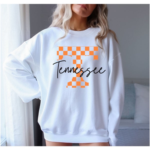 Tennessee Vols checkerboard Crewneck Sweatshirt, VOLS sweatshirt, trendy game day sweatshirt, Vols checkerboard, Tennessee sweatshirt