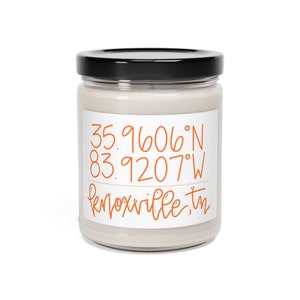 Knoxville Scented Soy Candle, 9oz, Tennessee gift, Vols candle
