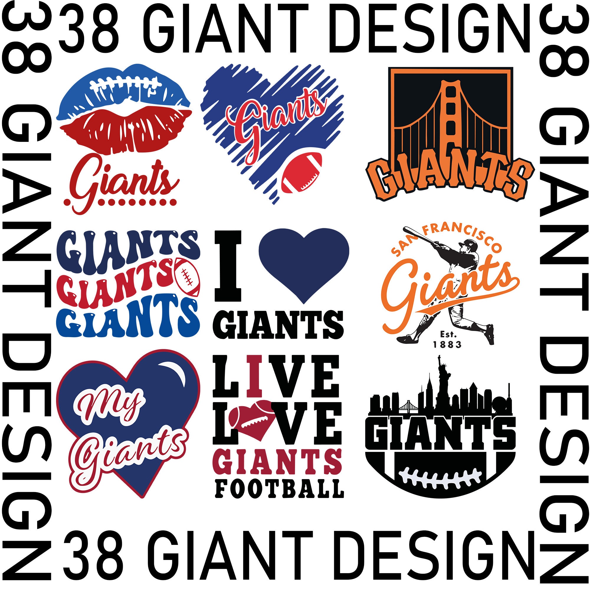 Gi-ant-190File - 38Svg, 38png , 38Pdf,38Eps,38Dxf Bundle,Svg, Digital Vector File,Svg bundle,Layered , Football Svg ,Football Design