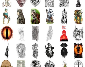 Sticker Lord Of Rings-150 File - 30 Svg, 30 png , 30 Pdf, 30 Eps, 30 Dxf, Bundle,Svg, Digital Vector File,Svg Bundle,Layered , Bundle,Cricut