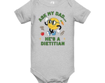 Fragen Sie meinen Vater, er ist ein Diätetiker Baby Kurzarm Einteiler - Grau