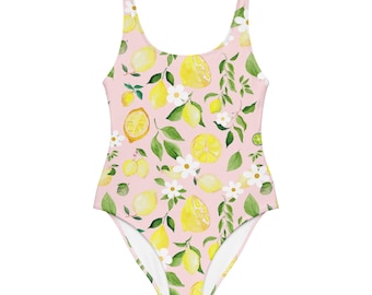 Lemon Squeeze einteiliger Badeanzug | Zitrone Badeanzug | Einteiliger Badeanzug | Süßer Badeanzug | Fruchtiger Badeanzug | Bescheidene Badeanzüge | Zitrone