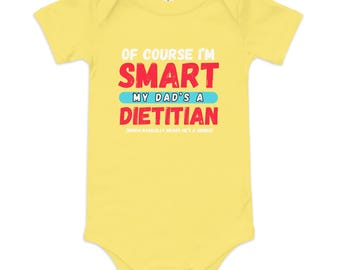 Natürlich bin ich Smart My Dad's ein Dietitian Baby Kurzarm Einteiler