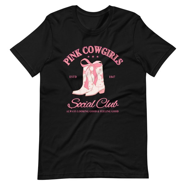 Pink Cowgirls Social Club Unisex Tshirt | Cowgirl Shirt | Rodeo Shirt | Western Shirt