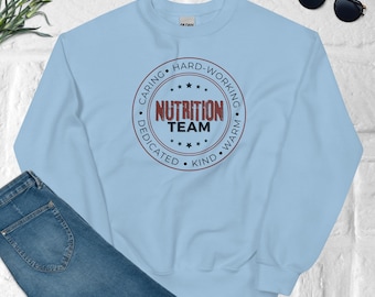 Hardwerkend voedingsteam unisex sweatshirt | Diëtist Sweatshirt | Geregistreerd diëtistensweater | Geregistreerd diëtist