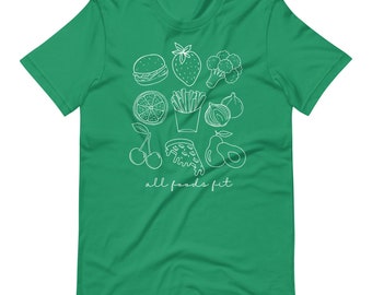 Camiseta unisex All Foods Fit / Camiseta de dietista / Camiseta de dietista registrada / Camisa para dietista / Dietista registrado