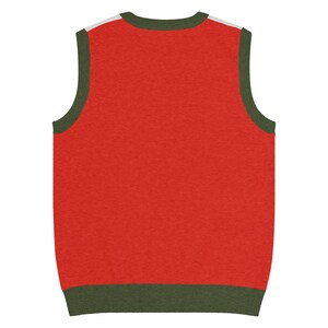 Red & Green Argyle Knit V-neck Vest